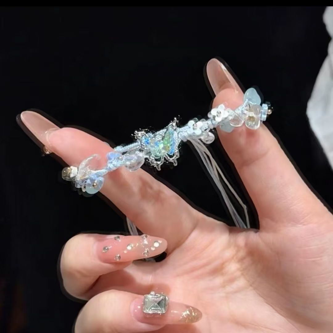 Handmade Woven Blue Butterfly Bracelet for Best Friends